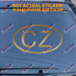 Czech CZ Oval Country Code Decal Sticker Czechs Car Vinyl pick size no bkgrd - Image 13