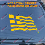 Greece Waving Flag Decal Sticker Greek Car Vinyl pick size color no bkgrd b - Image 16