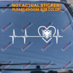 Love Albania Double headed Eagle Decal Sticker Car Vinyl Heart Beat EKG - Image 10