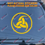 Triple Horn of Odin Decal Sticker Norse Viking Car Vinyl pick size color round - Image 16