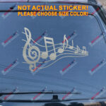 Music Note Notation Sign Decal Sticker Car Vinyl pick size color no bkgrd a - Image 13