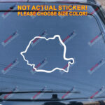 Romania Map Decal Sticker Romanian Outline Silhouette Car Vinyl pick size color - Image 10