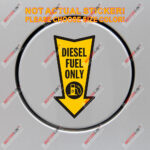 Diesel Fuel Only Arrow Sign Decal Sticker Car Vinyl Cover Cap Reflective Glossy