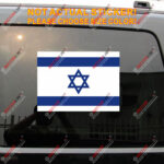 Israel Israeli Flag Decal Sticker Car Vinyl Reflective Glossy pick size printed