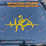 Music Note Heart Beat Love Clef Decal Sticker Car Vinyl pick size color - Image 15