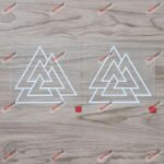 2x White 4'' Valknut Symbol Old Norse Viking Decal Sticker Car Laptop Vinyl