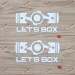 2x White 4'' Let's Box Boxer Flat 4 Car Decal Sticker Fit for Subaru STI WRX etc