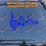 Music Note Notation Sign Decal Sticker Car Vinyl pick size color no bkgrd a - Image 16