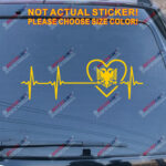 Love Albania Double headed Eagle Decal Sticker Car Vinyl Heart Beat EKG - Image 16