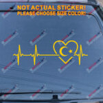 Love Turkey Turkish Flag Crescent Decal Sticker Car Vinyl Heart Beat EKG - Image 16