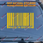 Made in Great Britain UK Barcode Decal Sticker Car Vinyl pick size no bkgrd - Image 16