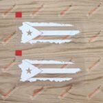 2x White 4'' Puerto Rico Flag Map Outline PR Decal Sticker Car Vinyl Die-cut