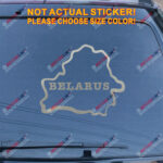 Belarus Map Decal Sticker Outline Silhouette Car Vinyl Belorussian no bkgrd b - Image 12