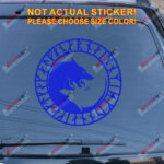 Viking Wolf Decal Sticker Runic Circle Norse Car Vinyl pick size color no bkgrd - Image 15