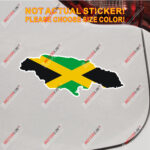 Jamaica Flag Map Decal Sticker Car Vinyl Reflective Glossy pick size