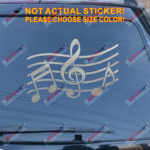 Music Note Notation Sign Decal Sticker Car Vinyl pick size color no bkgrd b - Image 13