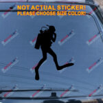 Scuba Diver Diving Decal Sticker Car Vinyl pick size color die cut no bkgrd e - Image 10