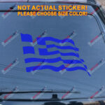 Greece Waving Flag Decal Sticker Greek Car Vinyl pick size color no bkgrd b - Image 15