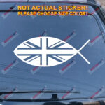Jesus Fish UK Flag Union Jack British Decal Sticker Christ Car Vinyl pick size - Image 10