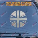 UK Flag Union Jack Decal Sticker Car Vinyl pick size color no bkgrd round - Image 12
