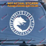 Viking Wolf Decal Sticker Runic Circle Norse Car Vinyl pick size color no bkgrd - Image 10