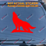 Howling Wolf Decal Sticker Car Vinyl pick size color no bkgrd die cut a - Image 14