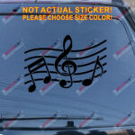 Music Note Notation Sign Decal Sticker Car Vinyl pick size color no bkgrd b - Image 10