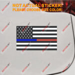Thin Blue Red Line Police Fire American Flag Decal Sticker reflective glossy car