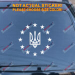 Ukraine Flag Tryzub EU Decal Sticker Ukrainian Car Vinyl pick size no bkgrd - Image 10