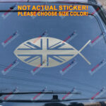 Jesus Fish UK Flag Union Jack British Decal Sticker Christ Car Vinyl pick size - Image 12