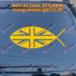 Jesus Fish UK Flag Union Jack British Decal Sticker Christ Car Vinyl pick size - Image 16