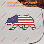 California Bear Cali American US Flag  Decal Sticker Car Vinyl Reflective Glossy