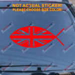 Jesus Fish UK Flag Union Jack British Decal Sticker Christ Car Vinyl pick size - Image 14