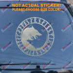 Viking Wolf Decal Sticker Runic Circle Norse Car Vinyl pick size color no bkgrd - Image 12