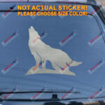 Howling Wolf Decal Sticker Car Vinyl pick size color no bkgrd die cut a - Image 12