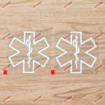 2x White 4'' EMT Star of Life Car Laptop Vinyl Decal Sticker Emergency Medical