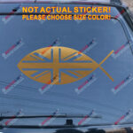 Jesus Fish UK Flag Union Jack British Decal Sticker Christ Car Vinyl pick size - Image 13