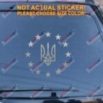 Ukraine Flag Tryzub EU Decal Sticker Ukrainian Car Vinyl pick size no bkgrd - Image 12