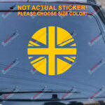 UK Flag Union Jack Decal Sticker Car Vinyl pick size color no bkgrd round - Image 16
