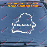 Belarus Map Decal Sticker Outline Silhouette Car Vinyl Belorussian no bkgrd b - Image 10