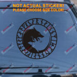 Viking Wolf Decal Sticker Runic Circle Norse Car Vinyl pick size color no bkgrd - Image 11
