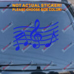 Music Note Notation Sign Decal Sticker Car Vinyl pick size color no bkgrd b - Image 16