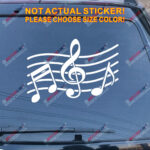 Music Note Notation Sign Decal Sticker Car Vinyl pick size color no bkgrd b - Image 11