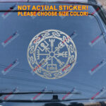 Vegvisir Viking Runic Compass Decal Vinyl Sticker Viking Odin Round style e - Image 13