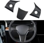 JSWAN Real Carbon Fiber Steering Wheel Cover for Tesla Model 3 2017-2023 Model Y 2020-2023 Steering Wheel Trim Cover Steering Wheel Wrap Protector Interior Accessories (Matte Black Upper Part) - Image 12