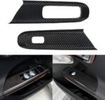 JSWAN 4PCS Carbon Fiber Door Window Control Panel Cover Window Lifter Sticker For Benz C-Class C200L C260L W206 AMG C43 C63 LHD(2022 2023) Door Switch Panel Bezel Trim Cover, Interior Accessories - Image 2