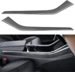 JSWAN Carbon Fiber Center Control Side Cover for Model 3 / Model Y 2021-2022 Central Control Panel Side Trim, Dashboard Cover Interior Stickers (Matte Black) - Image 2