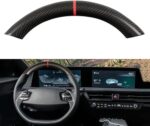 JSWAN Real Carbon Fiber Steering Wheel Cover for KIA EV6 GT GTLINE (2021-2024) Dry Carbon Fiber Steering Wheel Panel Sticker Cap, Interior Modification Accessories (Matte Black no red Marker) - Image 8
