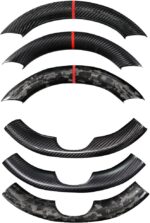 JSWAN Carbon Fiber Steering Wheel Embedded Cover for Tesla Model 3/Y Accessories Interior Modification Steering Wheel Panel Sticker (Bright Black Lower Part) - Image 5