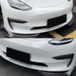 JSWAN Carbon Fiber Front Bumper Lip Spoiler for Tesla Model 3 2017-2023 Car Front Spoiler Splitter Wing Scratch Protector Cover, Car Front Fender Decorative Sticker (Matte Black) - Image 5